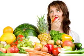 Woman Eating Healthy Food